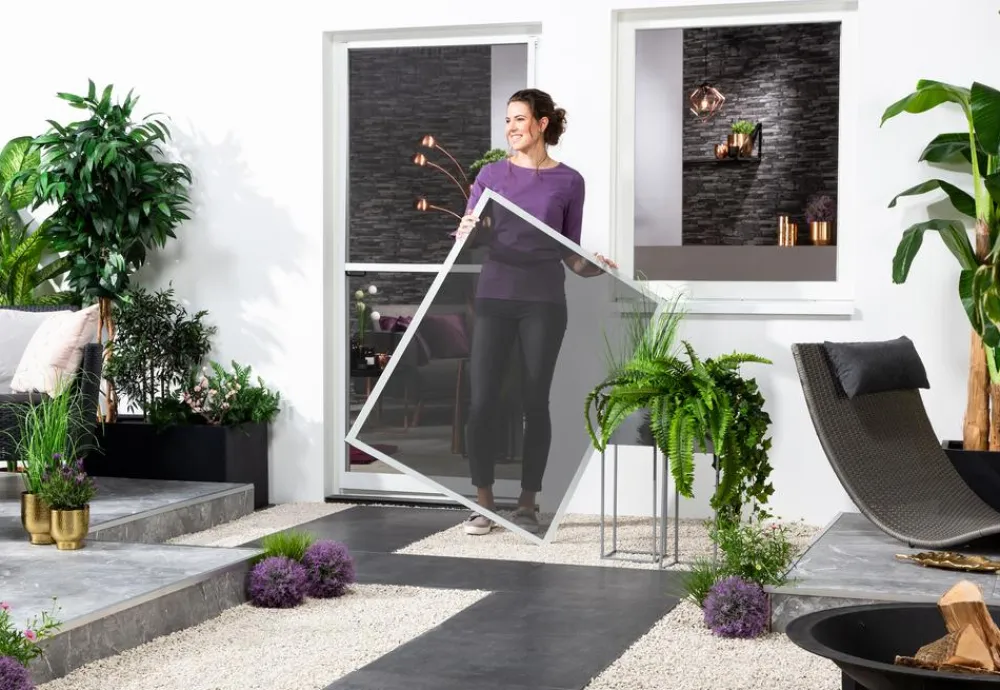 Hecht Fliegengitter Fenster mit Pollenschutz, ca B100/H120 cm Weiß Discount