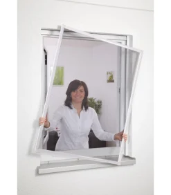 Hecht Insektenschutz & Fallen - Fliegengitter Fensterbausatz Basic, ca. B100/H120 cm Weiß