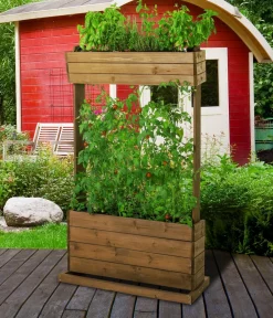 Hecht Holz-Hochbeet Cube 2, , ca. B82/H145/T50 cm Braun Best