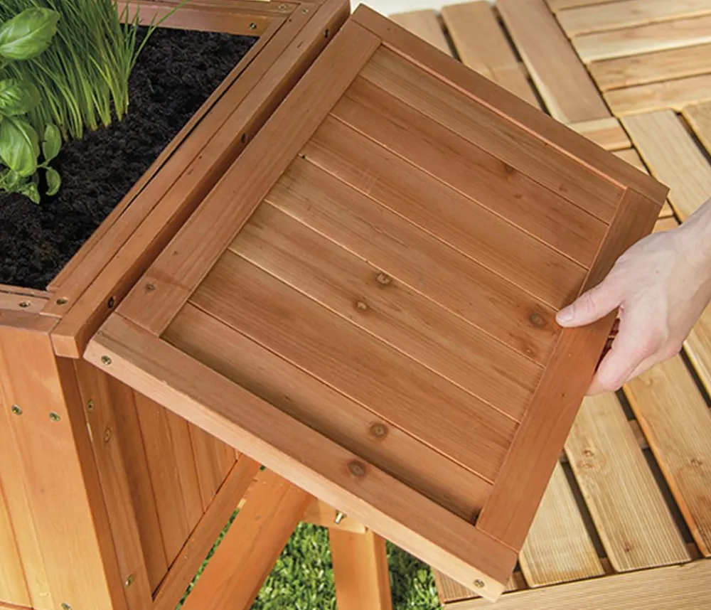 Hecht Hochbeete & Frühbeete - Holz-Hochbeet Cube 1, ca. B70/H80/T50 cm Braun