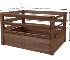 Hecht Hochbeete & Frühbeete - Holz-Kräuterhochbeet, ca. B125/H73/T91 cm Dunkelbraun