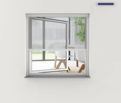 Hecht Insektenschutz & Fallen - Insektenschutzrollo elektrisch, inkl. Solarpanel, ca. B130/H160 cm Weiß