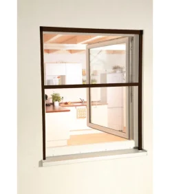 Hecht Insektenschutz & Fallen - Rollobausatz Fenster SMART, ca. B160/H160 cm Dunkelbraun
