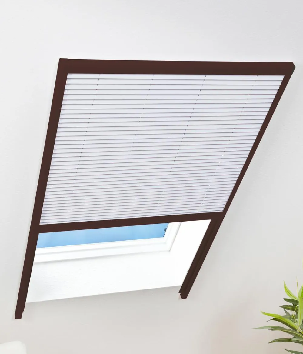 Hecht Insektenschutz & Fallen - Sonnenschutz-Plissee für Dachfenster, ca. B110/H160 cm Dunkelbraun