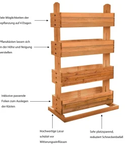 Hecht Hochbeete & Frühbeete > Vertikales Holz-Hochbeet Cube 4, ca. B82/H145/T50 cm
