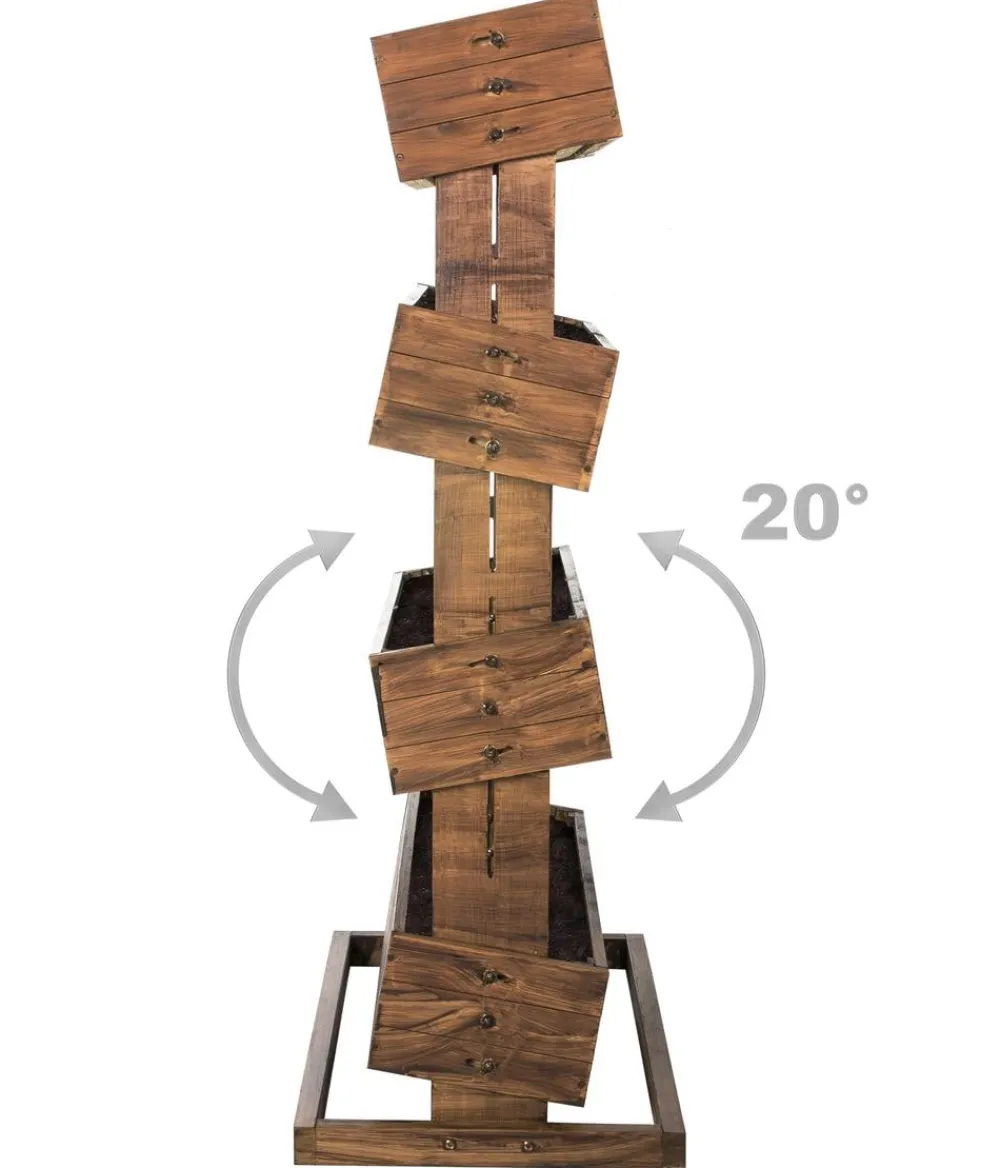 Hecht Hochbeete & Frühbeete > Vertikales Holz-Hochbeet Cube 4, ca. B82/H145/T50 cm