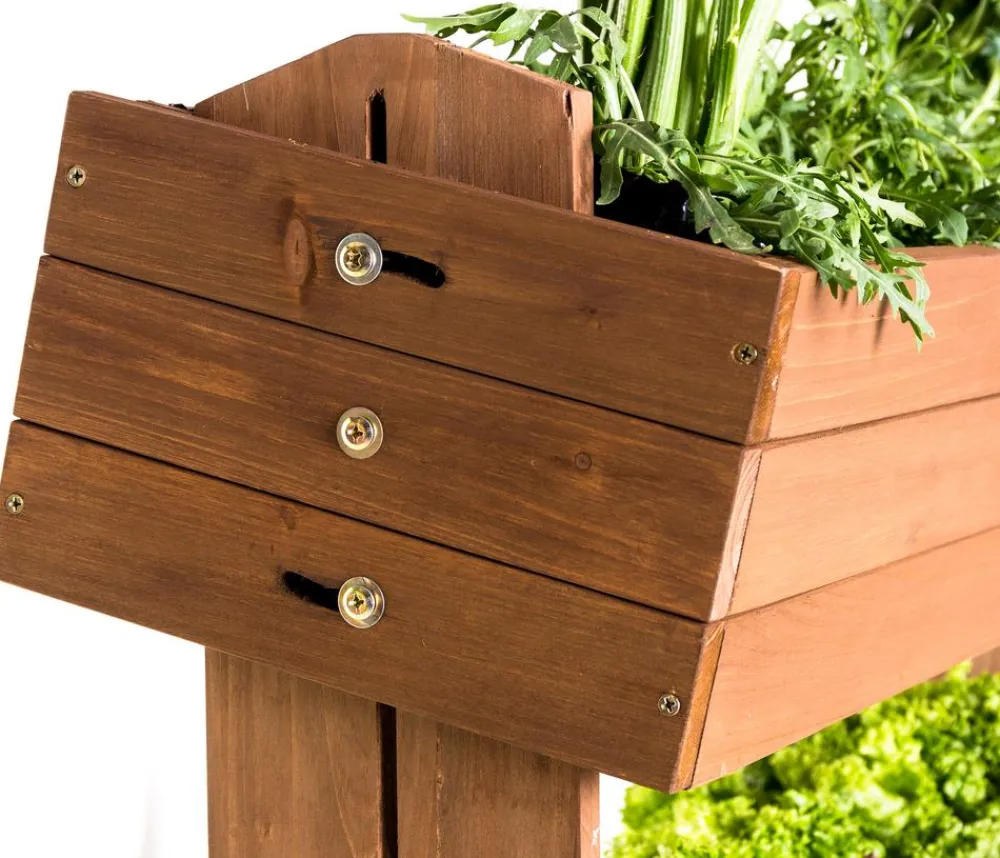 Hecht Hochbeete & Frühbeete > Vertikales Holz-Hochbeet Cube 4, ca. B82/H145/T50 cm