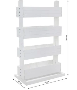 Hecht Vertikales Holz-Hochbeet Cube 4, ca. B82/H145/T50 cm Weiß Outlet
