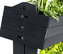 Hecht Hochbeete & Frühbeete - Vertikales Holz-Hochbeet Cube 4, ca. B82/H145/T50 cm Dunkelgrau