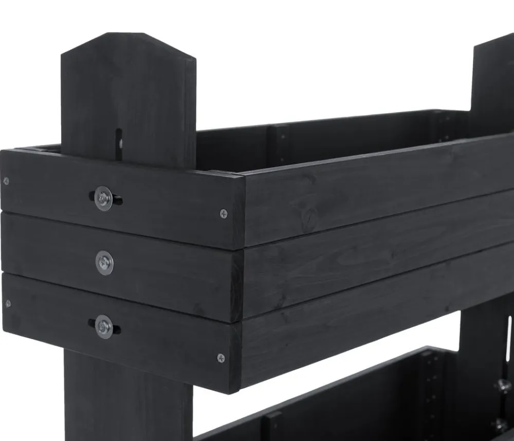 Hecht Hochbeete & Frühbeete - Vertikales Holz-Hochbeet Cube 4, ca. B82/H145/T50 cm Dunkelgrau