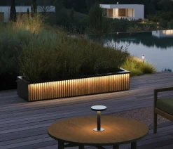 Herstera Pflanzkübel & Blumenkästen - Metall-Pflanzkasten Deco Planter Xic LED, rechteckig, /natur