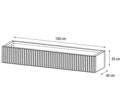 Herstera Pflanzkübel & Blumenkästen - Metall-Pflanzkasten Deco Planter Xic LED, rechteckig, /natur