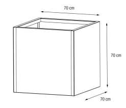 Herstera Pflanzkübel & Blumenkästen - Metall-Pflanzkasten Cube LED, quadratisch, Anthrazit