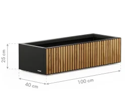 Herstera Pflanzkübel & Blumenkästen > Metall-Pflanzkasten Deco Planter Xic LED, rechteckig, /natur