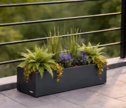 Herstera Metall-Pflanzkasten Cube Balcony, rechteckig, Anthrazit Clearance