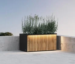 Herstera Pflanzkübel & Blumenkästen > Metall-Pflanzkasten Deco Planter LED, rechteckig, /natur