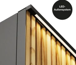 Herstera Pflanzkübel & Blumenkästen > Metall-Pflanzkasten Deco Planter LED, rechteckig, /natur