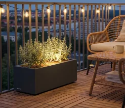 Herstera Pflanzkübel & Blumenkästen > Metall-Pflanzkasten Cube Balcony LED, rechteckig,