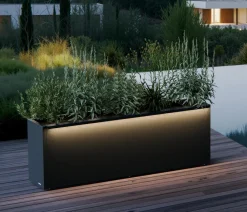 Herstera Pflanzkübel & Blumenkästen - Metall-Pflanzkasten Cube Balcony, rechteckig, Anthrazit
