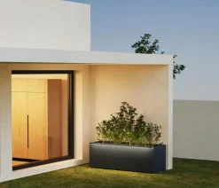 Herstera Pflanzkübel & Blumenkästen - Metall-Pflanzkasten Cube Balcony, rechteckig, Anthrazit