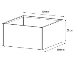 Herstera Pflanzkübel & Blumenkästen - Metall-Pflanzkasten Cube Low, quadratisch, , ca. B100/H50/T100 cm Anthrazit