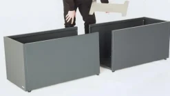 Herstera Metall-Pflanzkasten Cube mit Verbindungsstück, rechteckig, Anthrazit