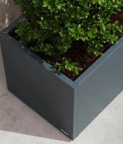 Herstera Metall-Pflanzkasten Cube mit Verbindungsstück, rechteckig, Anthrazit