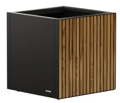 Herstera Pflanzkübel & Blumenkästen - Metall-Pflanzkasten Cube Balcony LED, rechteckig, Anthrazit