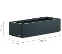 Herstera Pflanzkübel & Blumenkästen - Metall-Pflanzkasten Cube Xic LED, rechteckig, Anthrazit