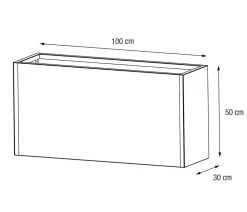 Herstera Pflanzkübel & Blumenkästen - Metall-Pflanzkasten Cube LED, rechteckig, Anthrazit