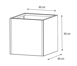 Herstera Metall-Pflanztopf Cube, quadratisch, Anthrazit Clearance