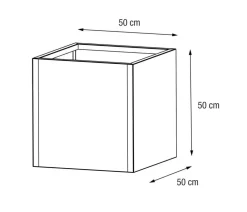 Herstera Pflanzkübel & Blumenkästen - Metall-Pflanztopf Cube, quadratisch, Anthrazit