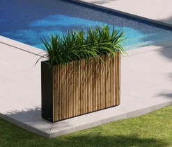 Herstera Pflanzkübel & Blumenkästen > Metall-Raumtrenner Deco Planter LED, rechteckig, /natur