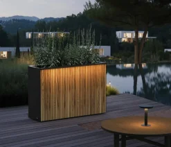 Herstera Metall-Raumtrenner Deco Planter LED, rechteckig, /natur New