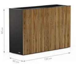 Herstera Metall-Raumtrenner Deco Planter LED, rechteckig, /natur New