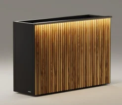Herstera Metall-Raumtrenner Deco Planter LED, rechteckig, /natur New