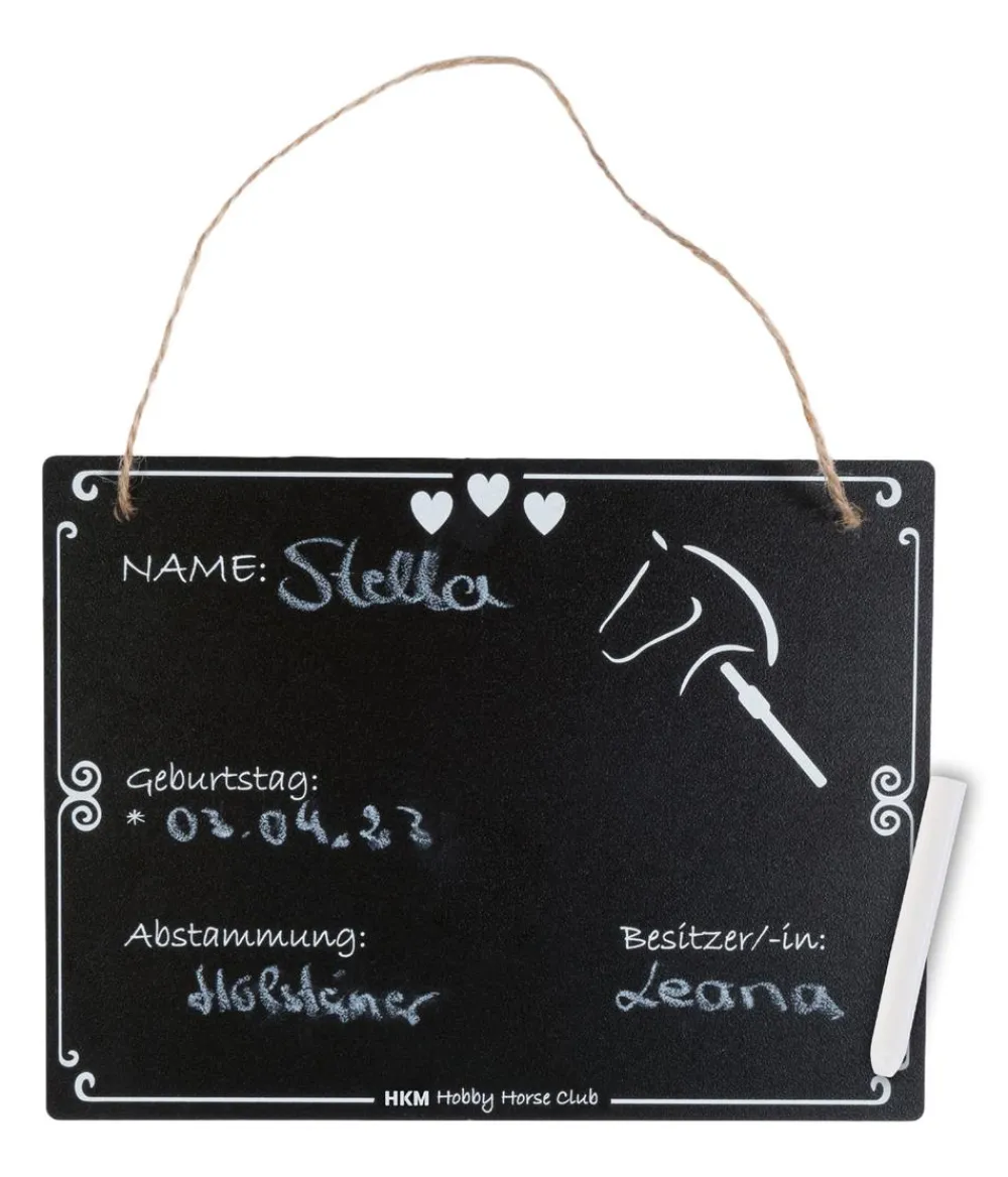 HKM KIDS Hobby Horsing|Spielzeug - Hobby Horsing Stallschild, ca. B20/H15 cm Schwarz