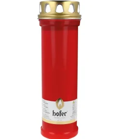 Hofer Grabkerze Riesenbrenner mit Deckel, Rot Outlet