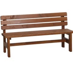 Fun Star 3-Sitzer Gartenbänke|Gartenbänke Holz - Holzbank Tessin, 3-Sitzer Braun