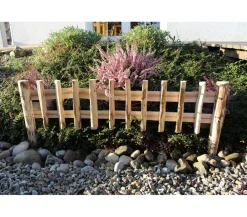 Holzwerke Kübler Holz-Naturbeetzaun, natur, 100 x 25-45 cm Braun Discount