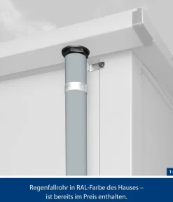 Hörmann Berry-Gerätehaus Classic-P Typ 1, ca. B247,9/H228,6/T153 cm Fenstergrau Discount