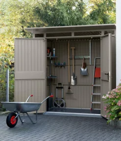 Hörmann Berry-Gerätehaus Classic-P Typ 1, ca. B247,9/H228,6/T153 cm Quarzgrau Outlet