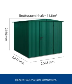 Hörmann Gartenhäuser & Gerätehäuser > Berry-Gerätehaus Classic-S Typ 2, ca. B258,8/H216/T247,7 cm