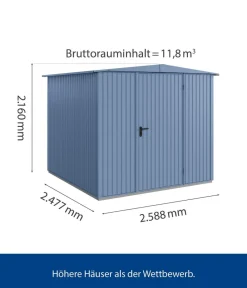 Hörmann Gartenhäuser & Gerätehäuser > Berry-Gerätehaus Classic-S Typ 2, ca. B258,8/H216/T247,7 cm