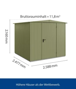 Hörmann Gartenhäuser & Gerätehäuser > Berry-Gerätehaus Classic-S Typ 2, ca. B258,8/H216/T247,7 cm
