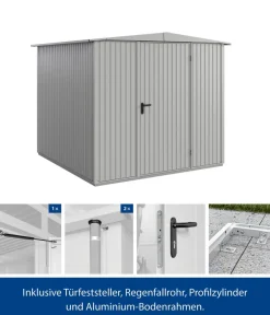 Hörmann Gartenhäuser & Gerätehäuser - Berry-Gerätehaus Classic-S Typ 2, ca. B258,8/H216/T247,7 cm Weißaluminium