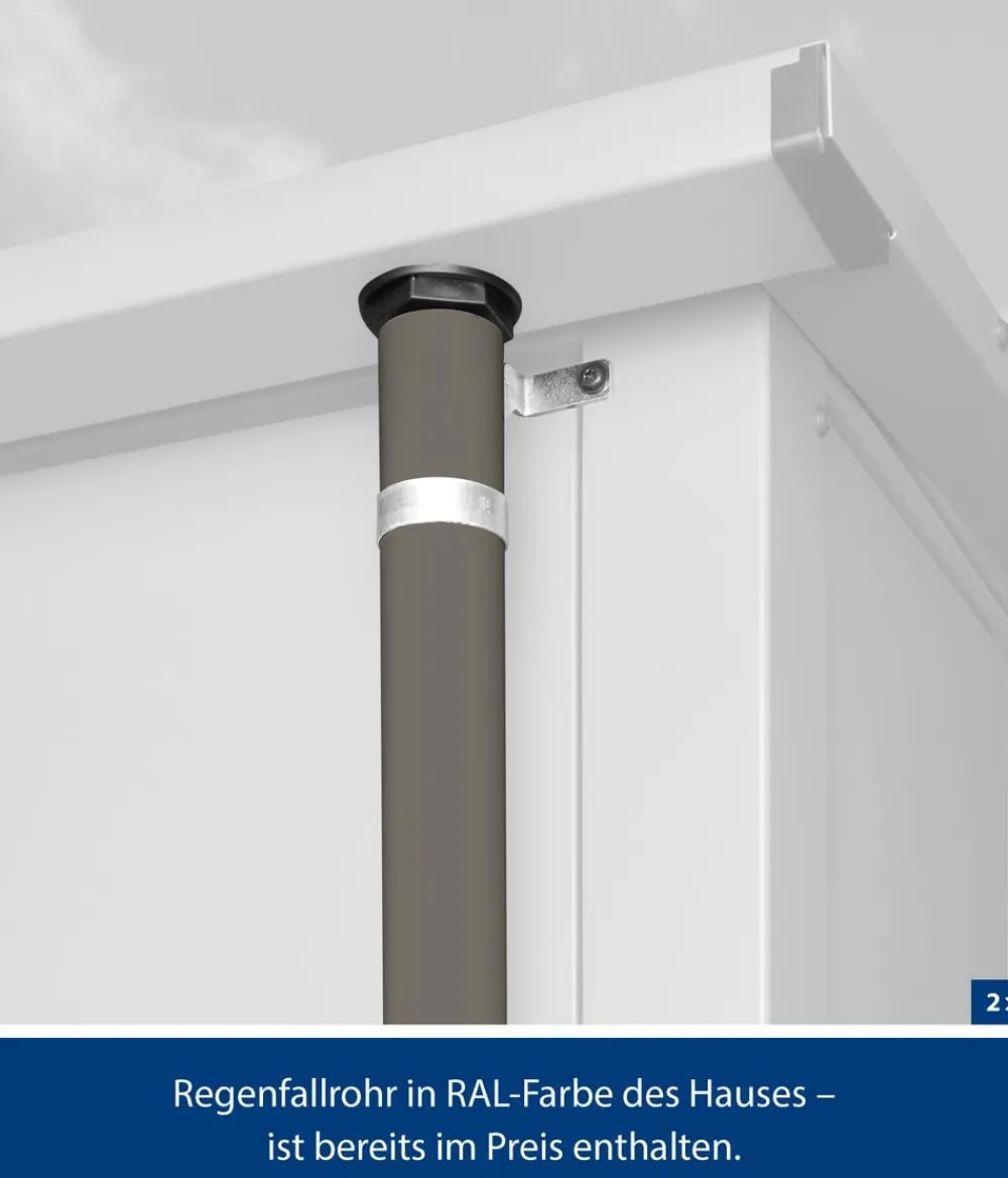 Hörmann Gartenhäuser & Gerätehäuser - Berry-Gerätehaus Classic-S Typ 2, ca. B258,8/H216/T247,7 cm Quarzgrau