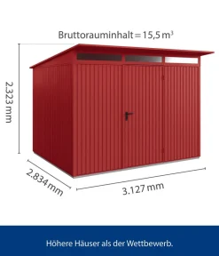 Hörmann Gartenhäuser & Gerätehäuser > Berry-Gerätehaus Classic-P Typ 3, ca. B312,7/H232,3/T283,4 cm