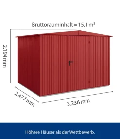 Hörmann Gartenhäuser & Gerätehäuser > Berry-Gerätehaus Classic-S Typ 3, ca. B323,6/H219,4/T247,7 cm