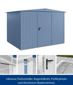 Hörmann Gartenhäuser & Gerätehäuser - Berry-Gerätehaus Classic-S Typ 3, ca. B323,6/H219,4/T247,7 cm Weißaluminium